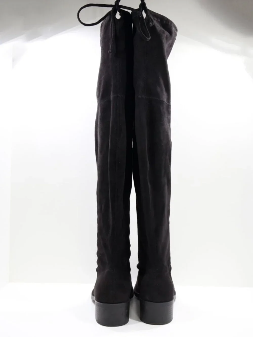 Unisa Unmaury Black Suede Flat Over The Knee Sock Boots - 7.5